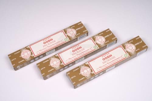 Image of Original Satya Oodh Incense Sticks Gift Pack of 3X 15G for Aromatherapy, Spa, Yoga, Weddings, Meditation, Healing, Positivity and Relaxation by Greensense