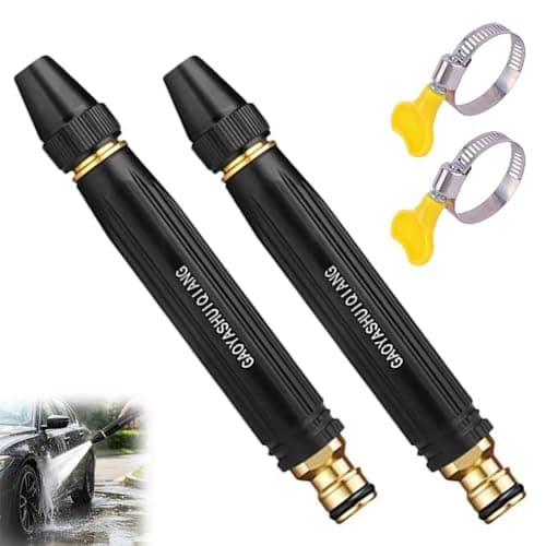 Image of High Pressure Power Washer Nozzle with Metal Connector Set, 2026 New Water Nozzle High Pressure, Car Wash Hose Sprayer for Car Washing and Outdoor Cleaning, Pressure Cleaning Accessory (2pcs)
