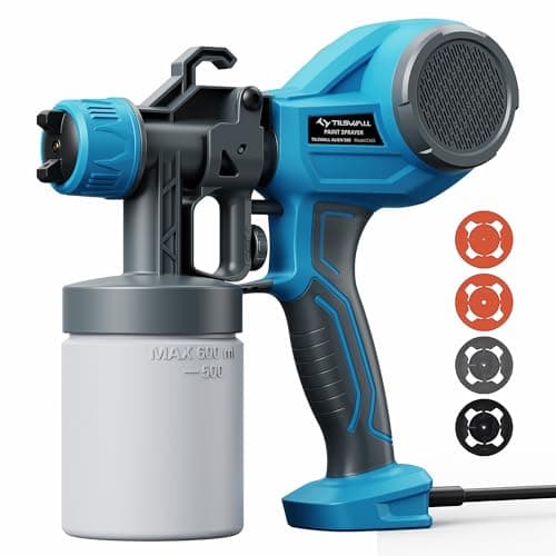 Image of Tilswall Paint Sprayer Ideal for Beginners, Ultra Lightweight Spray Paint Gun Easy to Use and Clean, Multi-purpose Spray Gun with 4 Nozzles & 3 Patterns, Electric Paint Sprayer for Walls and Ceilings