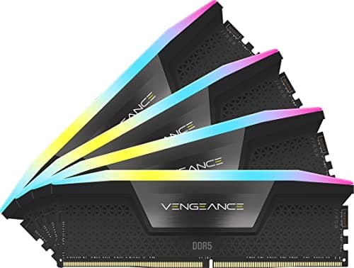 Image of Corsair VENGEANCE RGB DDR5 64GB (4x16GB) Up to 6400MHz C32 Intel Optimised Desktop Memory (Dynamic Ten-Zone RGB Lighting, Onboard Voltage Regulation, Custom XMP 3.0 Profiles) Black