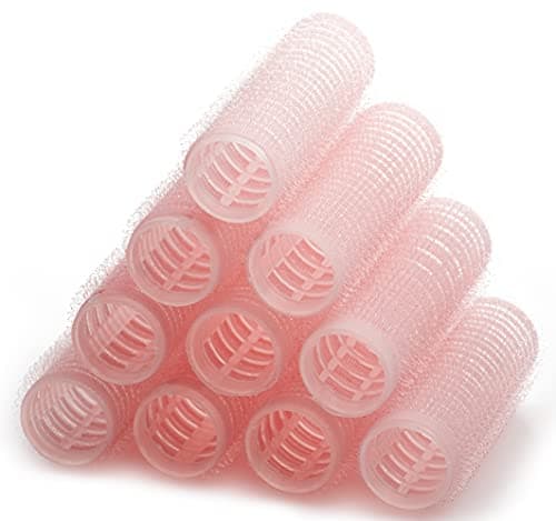 Image of KHEERANA 10 Self Grip Black Hair Rollers Medium Curlers For Short & Long Hair Salon Hairdressing Curler Self Holding DIY Roller (20mm, 20MM)