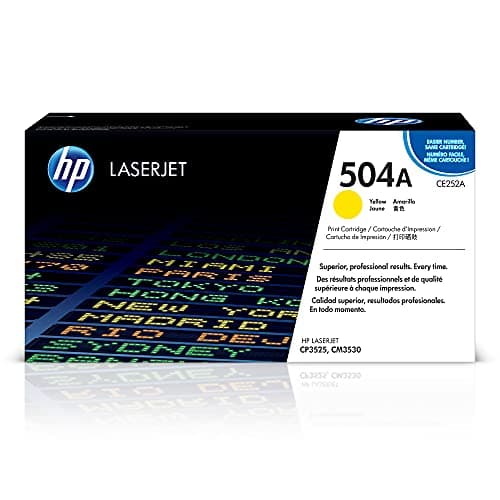 Image of HP CE252A 504A Original LaserJet Toner Cartridge, Yellow, Single Pack
