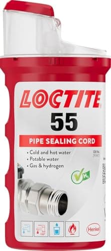 Image of LOCTITE 55 Pipe Thread Sealant, Non Curing Plumbers Tape for Plumbing Pipes and Fittings, Reliable Fast Action Cord for Metal and Plastic, 160m