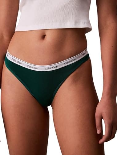 Image of Calvin Klein Women's THONG 000QD5043E Thong, Green (Turf), XL
