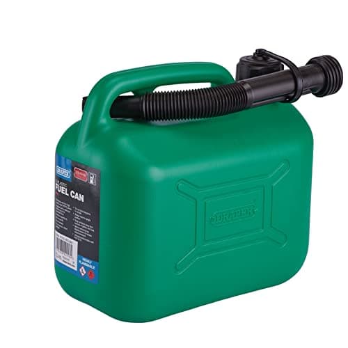 Image of Draper 5L Plastic Petrol Can | Jerry Fuel Diesel Can | 5000cc Water Container | 20mm Flexible Spout Diameter | 290 mm Spout Length | 09052