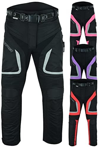 Image of Texpeed Womens Motorcycle Biker Trousers Ladies Cordura Waterproof Textile With Protective Motorbike Armour (EN 1621-1) Black - 32W / 32L