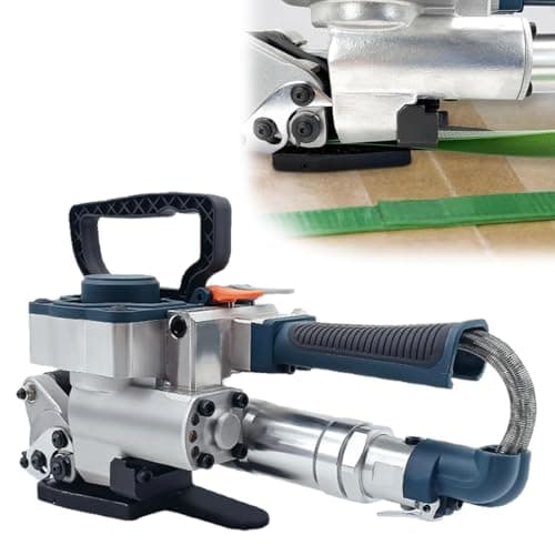 Image of QianCruxtacy Handheld Pneumatic Strapping Tool, High Power Pneumatic Drive, Integrated Strapping, Friction Welding & Cutting, for PET Plastic Steel Belt 13-19mm/0.5-0.75in Width, 0.5-1.5mm Thickness