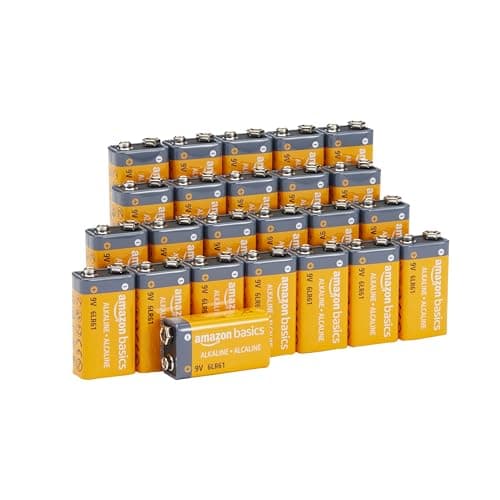 Image of Amazon Basics 24-Pack 9V Alkaline Batteries, 9V/6LR61, 5-Year Shelf Life - for Smoke/CO Detector, Electronics & Audio