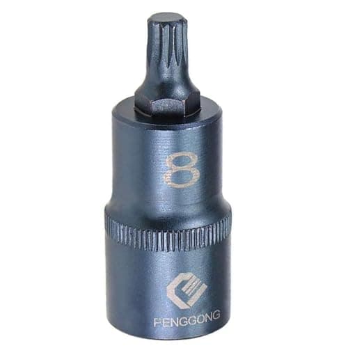 Image of Juttzzei Spline Bit Socket, 1/2" Drive x M8 (8mm) Triple Square Spline Bit Socket, 8mm Allen Key Socket Multiple Teeth, Premium S2 Steel M8 Spline Bit with 2" Length for Torque Wrench, Ratchet Wrench