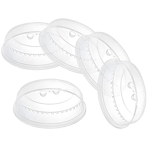 Image of Tebery 5 Pack Microwave Cover For Food, Microwave Plate, Dish Covers, BPA Free Plastic, Transparent Lids, Stackable, Dishwasher Safe, 26 CM, Variety of Sizes for all Plates & Dishes