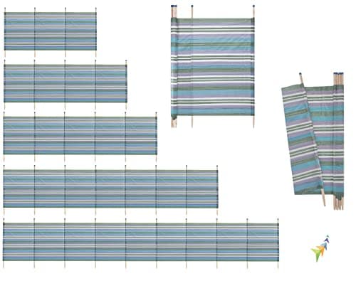 Image of Abaseen Green Windbreak, Extra Tall Colorful Wind Break for Camping, Caravan, Festival and Beach Windbreaker Sun Shelter Garden Screen (10 Pole (5ft x 20ft), Green)
