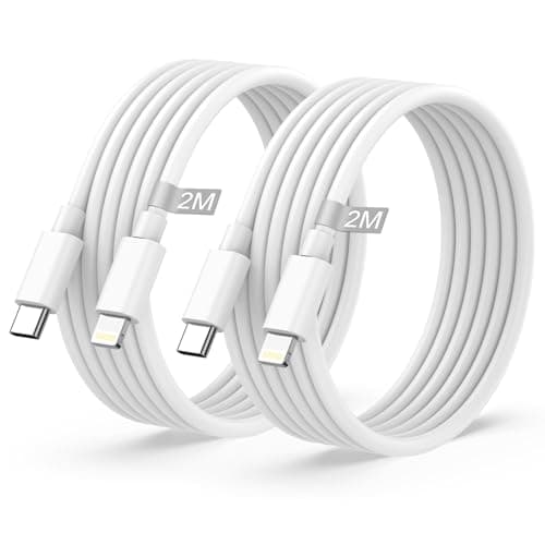 Image of USB C to Lightning Cable 2M 2Pack, iPhone 14 13 Fast Charger Cable 2M [MFi Certified] Type C to Lightning Cable USB C iPhone Charger Lead Wire for iPhone 14 Pro Max/13/12 Mini/11 Pro/XS/XR/8 Plus/iPad