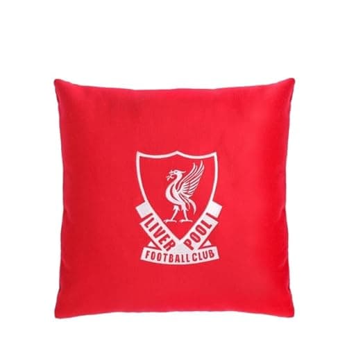 Image of L.F.C. Liverpool FC Official Retro Crest Decorative Cushion, Red Acrylic-Polyester Blend, 50 x 50 cm, Fan Cave Collection