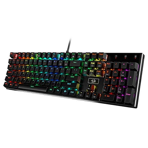 Image of Redragon K556 RGB LED Backlit Wired Mechanical Gaming Keyboard, Full Keys Anti-Ghosting with Solid Heavy Aluminum Base, 104 Standard Keys with Soft Tactile Brown Switches, US Layout