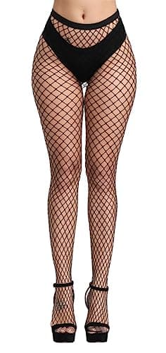 Image of Simply Joshimo Womens Fishnet Black Net Tights Elasticated Pantyhose (Large Hole/Diamond)