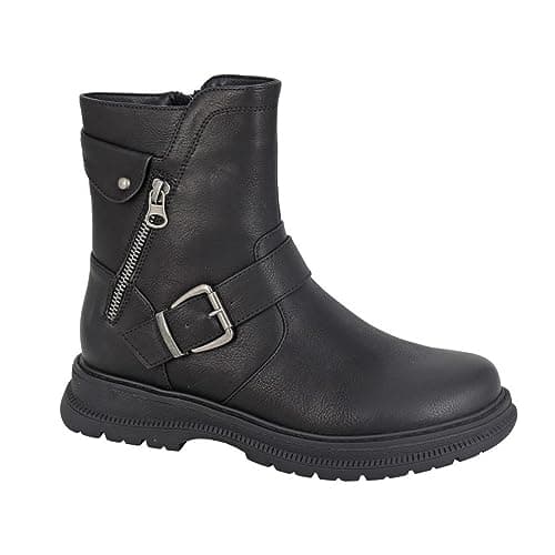 Image of Cipriata L320A-7 Tilda, Womens Inside Zip Ankle Biker Boots Black size 7 UK