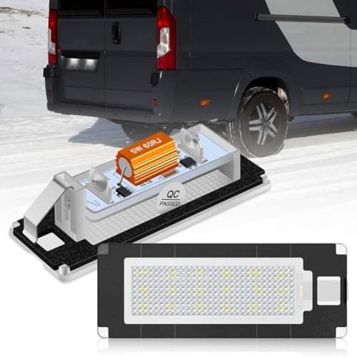 Image of BIHEE LED Number Plate Light Error Free License Plate Lamp for Fiat Ducato Bus, Citroen Jumper Bus, for Peugeot Boxer Bus 2006-2020, for Lancia Ypsilon 2003-2011,2 Pcs