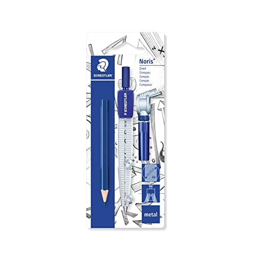 Image of STAEDTLER 550 60 BK Noris School Compass with Lead Part & Box, Universal Adapter & Small Pencil