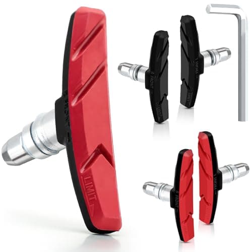 Image of 2 Pairs of Universal Bicycle Brake Pads, 70mm V Brake Pads, Mountain Bike Brake Blocks with Hex Nuts and Washers, Comes with 1 L-Shaped Hex Wrench for Installation and Removal