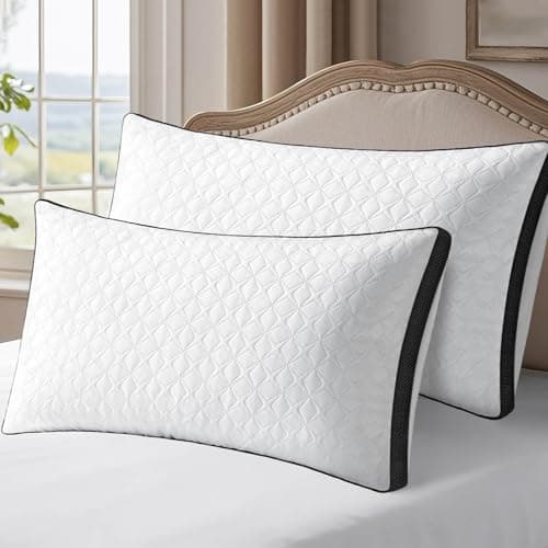 Image of TINCOOL Pillows 2 Pack, Hotel Quality Luxury Pillows For Neck And Shoulder Pain, Neck Support Pillow for Bed & Sofa, Soft & Supportive, Breathable & Washable Standard Size 42x70cm for all Sleepers