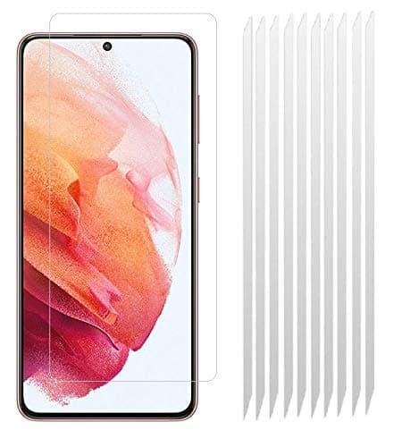 Image of Fonetek® 10x Clear Plastic PET LCD Screen Protector Cover Guards for Samsung Galaxy S21 5G