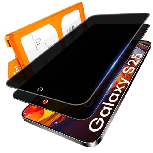 Image of LϟK [2 Pack] for Samsung Galaxy S25 Privacy Screen Protector Tempered Glass + Dusting-Install Frame [Mil-Grade Drop Proof ] Touch Sensitive 0 Bubbles HD Film