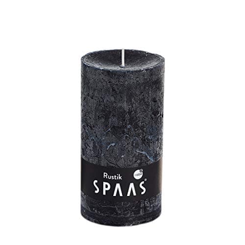 Image of Spaas 6 Rustic Unscented Rustic Pillar Candles 70/130 mm, ± 60 Hours, Black