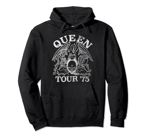Image of Queen Official Tour 75 Crest Logo Pullover Hoodie