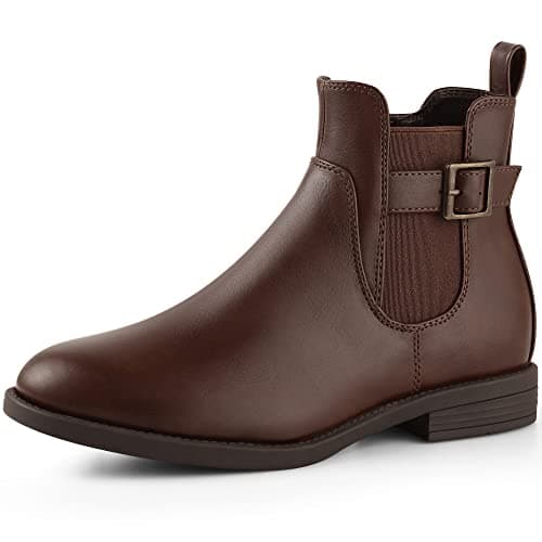 Image of Harvest Land Womens Boots Ladies Comfortable Chelsea Boots Ankle Boots Stylish Classic Shoes side zip for Adults Zip Coffee UK7