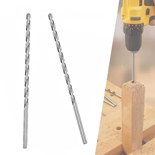 Image of 2 PCS 200MM x 5MM Extra Long Hss Drill Bit Set,Twist Drill Bits Straight Shank Tool Drill Bit (5MM)