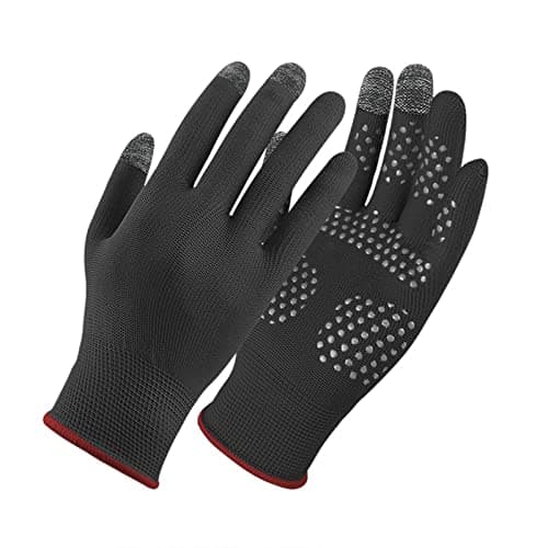 Image of Women Breathable Touchscreen Gloves, Summer Lightweight Driving Gloves, Sun UV Protection Sunscreen Gloves, Adult Anti-slip Full Finger Mittens Running Gloves, Outdoor Cycling Hiking Gloves, Black
