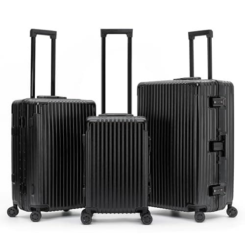 Image of Flight Knight Premium Travel Suitcase - 8 Spinner Wheels - Built-in TSA Lock Lightweight Aluminium Frame, ABS Hard Shell Carry on Check in Luggage Highly Durable - Approved for Over 100 Airlines