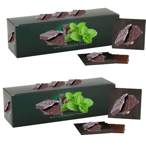 Image of Dark Mint Chocolate Box 300g – Pack of 2 – Classic Dark Chocolates with Refreshing Peppermint Fondant Cream Centre – Ideal for Sharing & Gifting - Aft