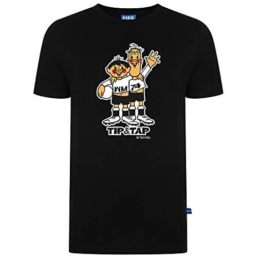 Image of Score Draw FIFA 1974 Mascot T-Shirt Black Small Polyester