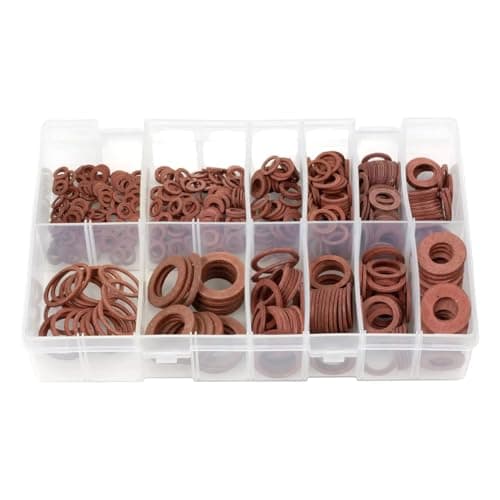 Image of 610Pcs Assorted Box of Fibre Washers Imperial 3/16 5/16 1/4 3/8 5/8 3/4