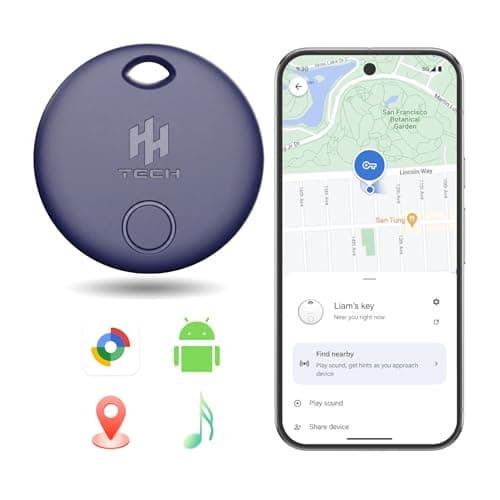 Image of HH-Tech Android Tracker Tag (Royal Blue) Compatible with Google Find Hub, Smart Tracker, Key Finder, Replaceable Battery, Easily Track Your Wallet, Bag, Luggage, and More (Android ONLY)