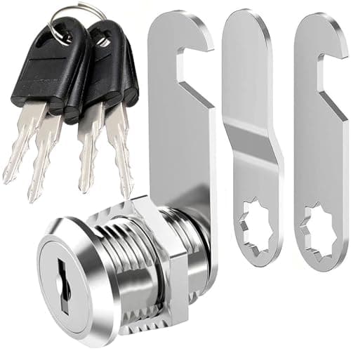Image of Litensh Letterbox Lock with 4 Keys, Lock for Post Box Drawer Lever Mailbox Cam Cupboard Cabinet Doors Locker Lock, Diameter 18 mm (1, 25MM)