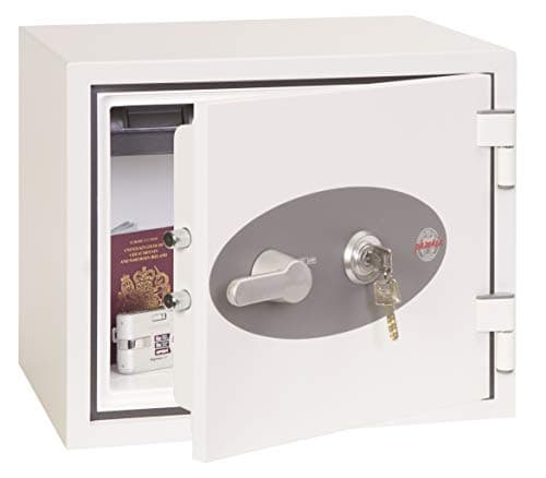 Image of Phoenix Safe Company – FS1281K Titan Fire & Security Safe - Key Locking - Twin Locking Bolts - White Paint Finish - 19 Litre Capacity - 28kg