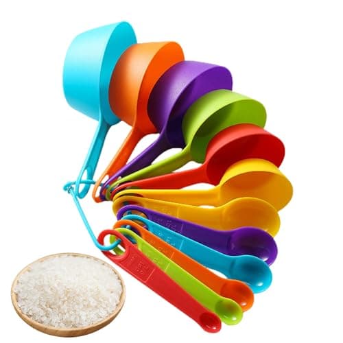 Image of Measuring Spoon Set - Measuring Spoon with Scale, Food Cooking Baking Kitchen Spoon with Scales | Stackable Storage Beginners Cook Spoons Flour, Sugar, Salt, Red Beans