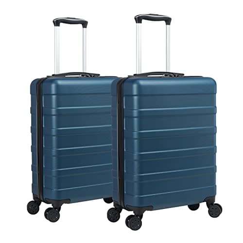 Image of Cabin Max Anode Cabin Suitcase 55x40x20 Built in Lock, Lightweight, Hard Shell, 4 Wheels, Suitable for Ryanair, Easyjet, Jet 2 Paid Carry on (Endless Sea x 2, 55 x 40 x 20 cm)