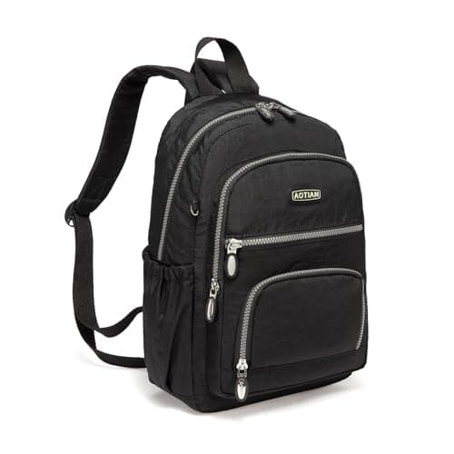 Image of AOTIAN Women's Lightweight Sturdy Nylon Little Handy Backpack 9 litres, Black