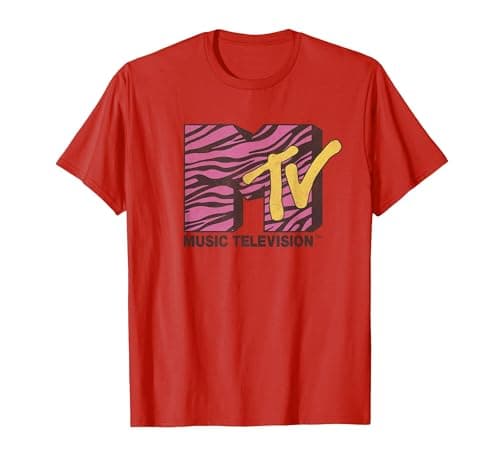 Image of MTV Dekorierten Rosa Zebra T-Shirt, Men, Red, Small