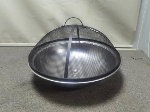 Image of DWD ® Premium Spark Protection Black Mesh Spark Screen Cover for Fire Pits diameter 50cm Heavy Duty Universal Fit with carry handle