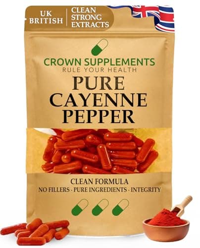 Image of Pure Cayenne Pepper | Fat Burners | Fat Burners for Men Weight Loss | Fat Burners for Women Weight Loss | Fat Burner Tablets | Crown Supplements UK (180 Capsules)