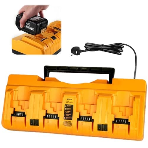 Image of 4 Ports Battery Charger for Dewalt Batteries, Battery Charger Replacement for 12V/18V/20V Lithium Batteries, Fast Dewalt Battery Charger, Multi Fast Charger with Intelligent Protection