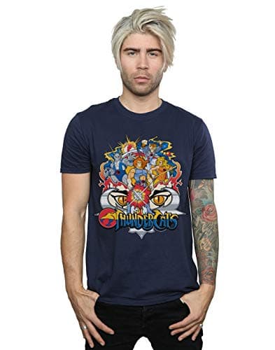 Image of Absolute Cult Thundercats Men's Action Group Shot T-Shirt Navy Blue X-Large