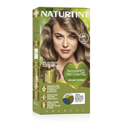 Image of Naturtint Permanent Hair Colour Gel 8A Ash Blonde, Plant Enriched, Biobased, Ammonia Free, Long Lasting Grey Coverage and Radiant Colour, Nourishment and Protection