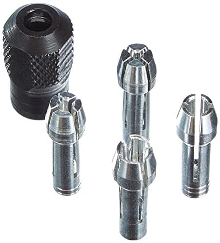 Image of Dremel 4485 Collets Kit, Accessory Set with 4 Collets and 1 Collet Nut for Rotary Tools