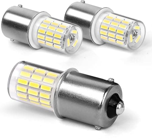 Image of Bsxywa P21w 1156 Ba15s LED Bulb 6000K White 3W AC/DC 12-24V LED Light Bulbs, for RV Interior Lights, Backup Reverse Light, Position Lights, Rear fog lamp, Daytime Running Lights. (Pack of 3)