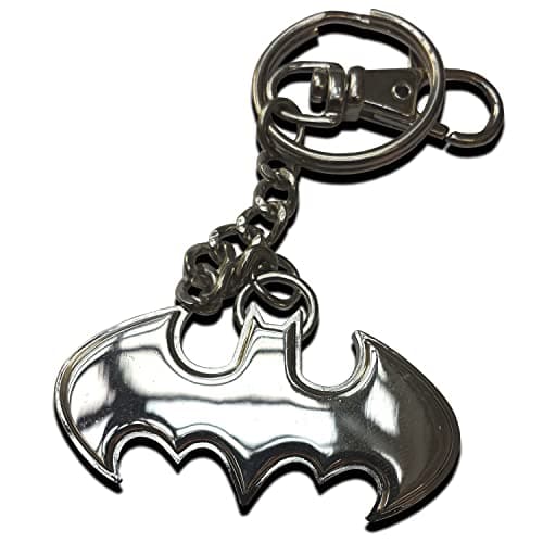 Image of The Noble Collection DC Batman: Batman Logo Keychain in Stainless Steel